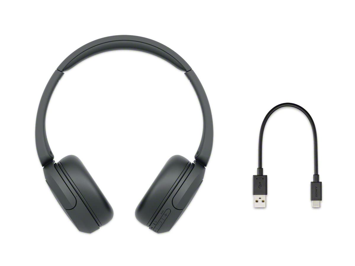 Sony WH-CH520 Wireless Bluetooth Headphones On Ear with Mic, Up to 50Hrs Battery, Quick Charge, DSEE Upscale, Multipoint Connectivity, Voice Assistant, Customized EQ-Blue