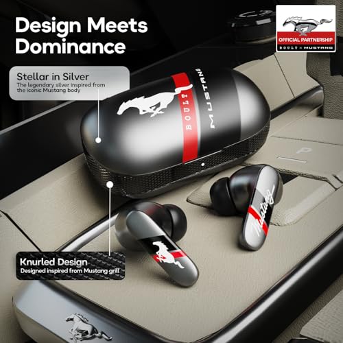 GOBOULT Mustang Torq Wireless in Ear Earbuds with 60H Playtime, App Support, Quad Mic ENC, 45ms Low Latency, 13mm Driver, Breathing LEDs,Touch Controls, Made in India, IPX5, Ear buds Wireless (Yellow)