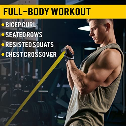 FitBox Sports Natural Rubber Resistance and Pull Up Band (15Kg to 25Kg- Yellow) Cross Training Exercise Band for Home Gym Fitness | Loop Band | Stretching Band | for Men & Women