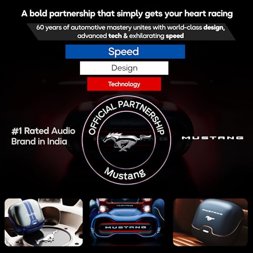 GOBOULT Mustang Torq Wireless in Ear Earbuds with 60H Playtime, App Support, Quad Mic ENC, 45ms Low Latency, 13mm Driver, Breathing LEDs,Touch Controls, Made in India, IPX5, Ear buds Wireless (Yellow)