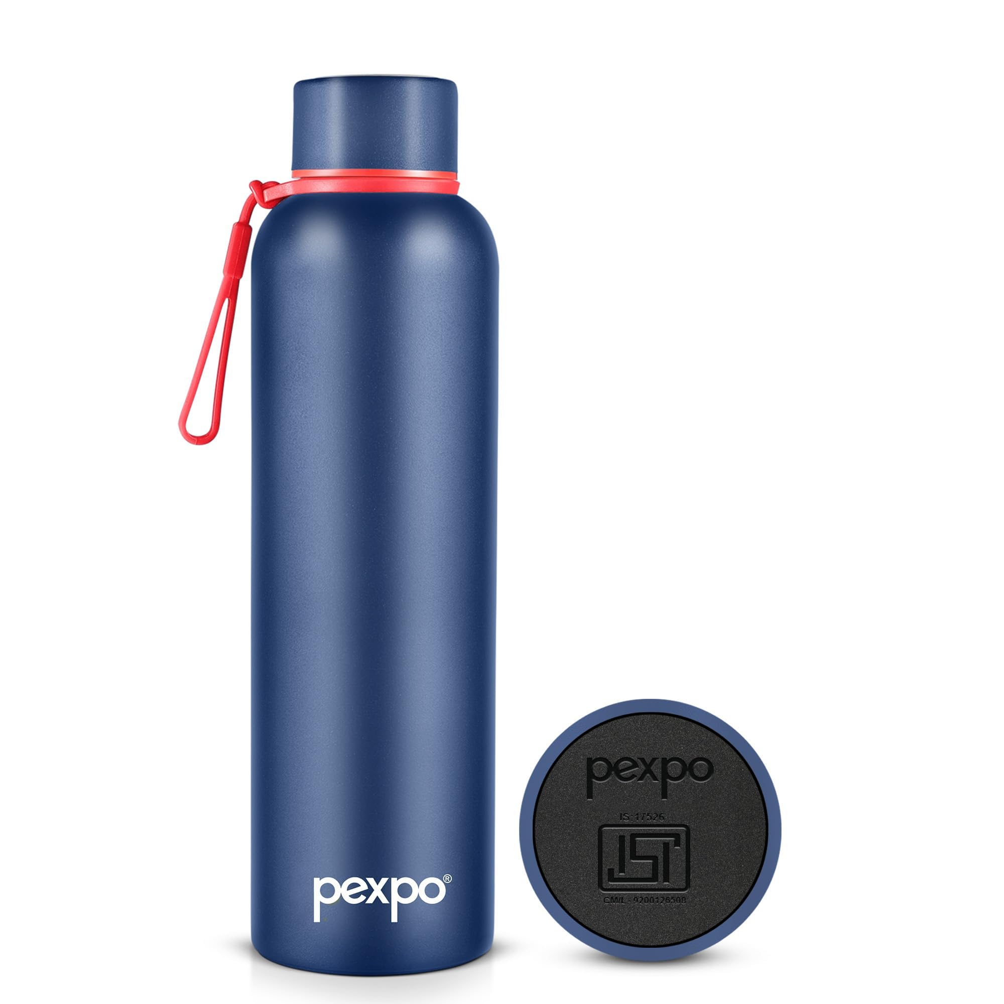 Pexpo Bravo 1000 ISI Certified Stainless Steel Water Bottle - 980ml | Double Wall Vacuum Insulated Flask | Hot & Cold Thermos | Leakproof | Ideal for Home, Office, Gym, Outings - Military Green