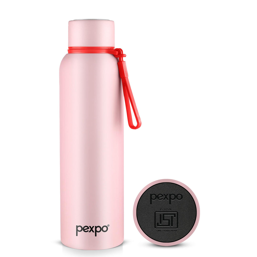 Pexpo Bravo 1000 ISI Certified Stainless Steel Water Bottle - 980ml | Double Wall Vacuum Insulated Flask | Hot & Cold Thermos | Leakproof | Ideal for Home, Office, Gym, Outings - Military Green