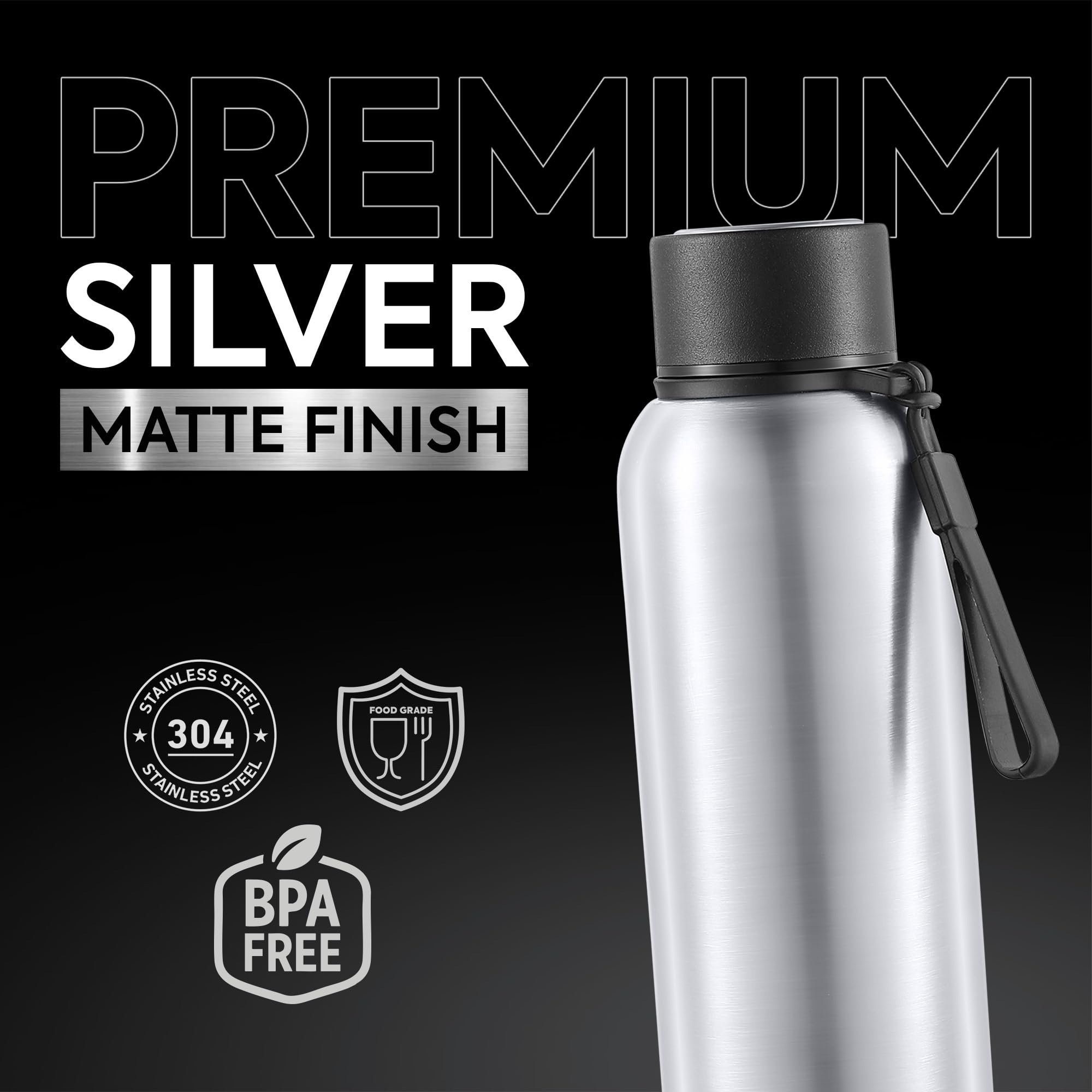 Pexpo Bravo 1000 ISI Certified Stainless Steel Water Bottle - 980ml | Double Wall Vacuum Insulated Flask | Hot & Cold Thermos | Leakproof | Ideal for Home, Office, Gym, Outings - Military Green
