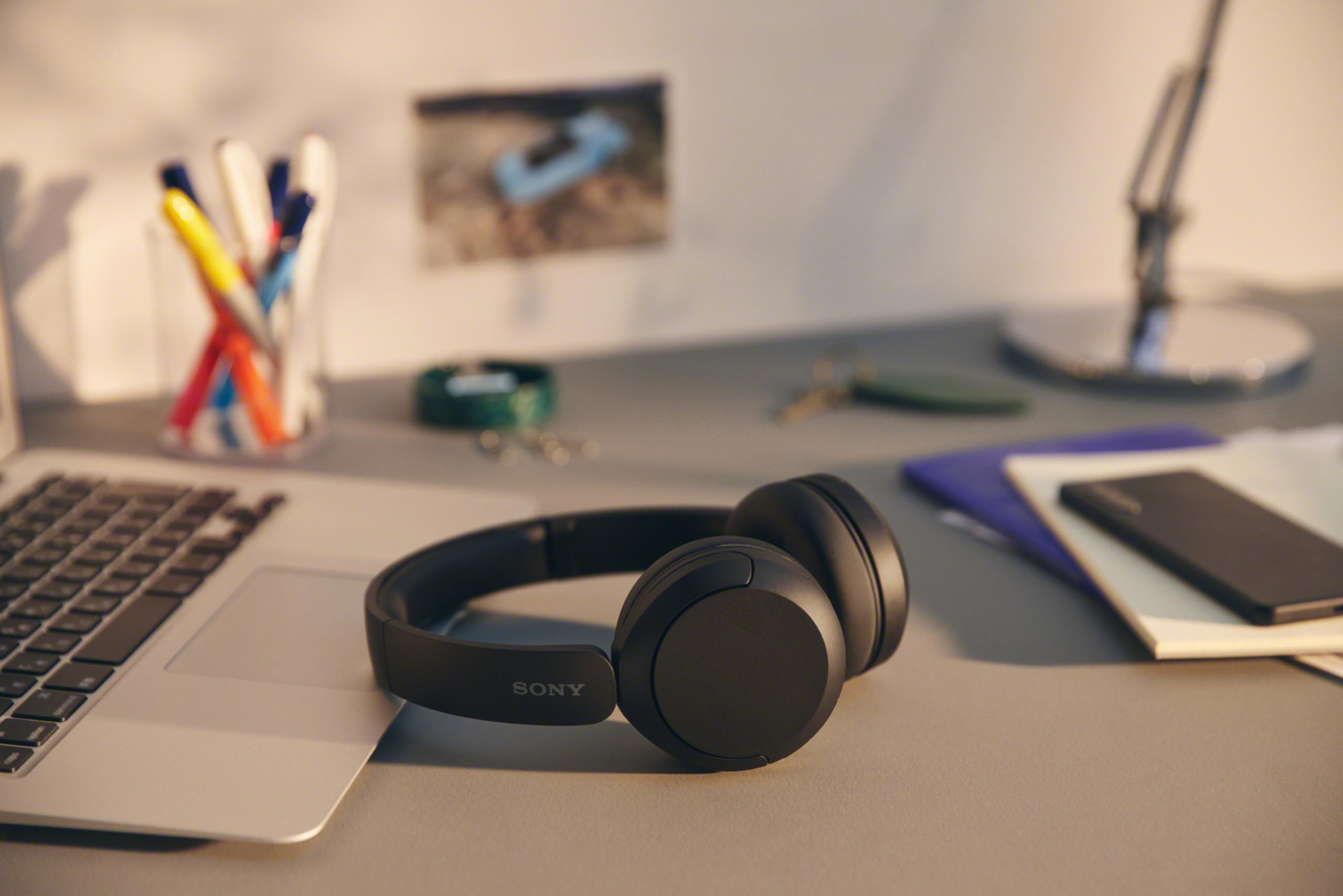 Sony WH-CH520 Wireless Bluetooth Headphones On Ear with Mic, Up to 50Hrs Battery, Quick Charge, DSEE Upscale, Multipoint Connectivity, Voice Assistant, Customized EQ-Blue