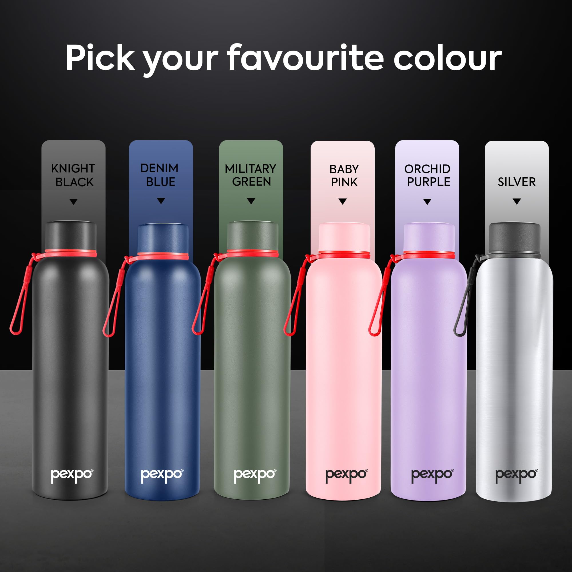 Pexpo Bravo 1000 ISI Certified Stainless Steel Water Bottle - 980ml | Double Wall Vacuum Insulated Flask | Hot & Cold Thermos | Leakproof | Ideal for Home, Office, Gym, Outings - Military Green