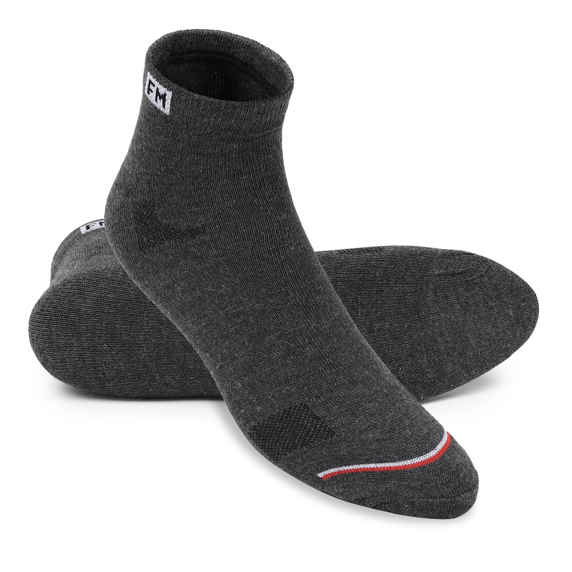 Fitness Mantra® 12 Pairs Sports Ankle Cotton Socks | Free Size| Breathable| Daily Use| Multicolor| 12 Pairs|
