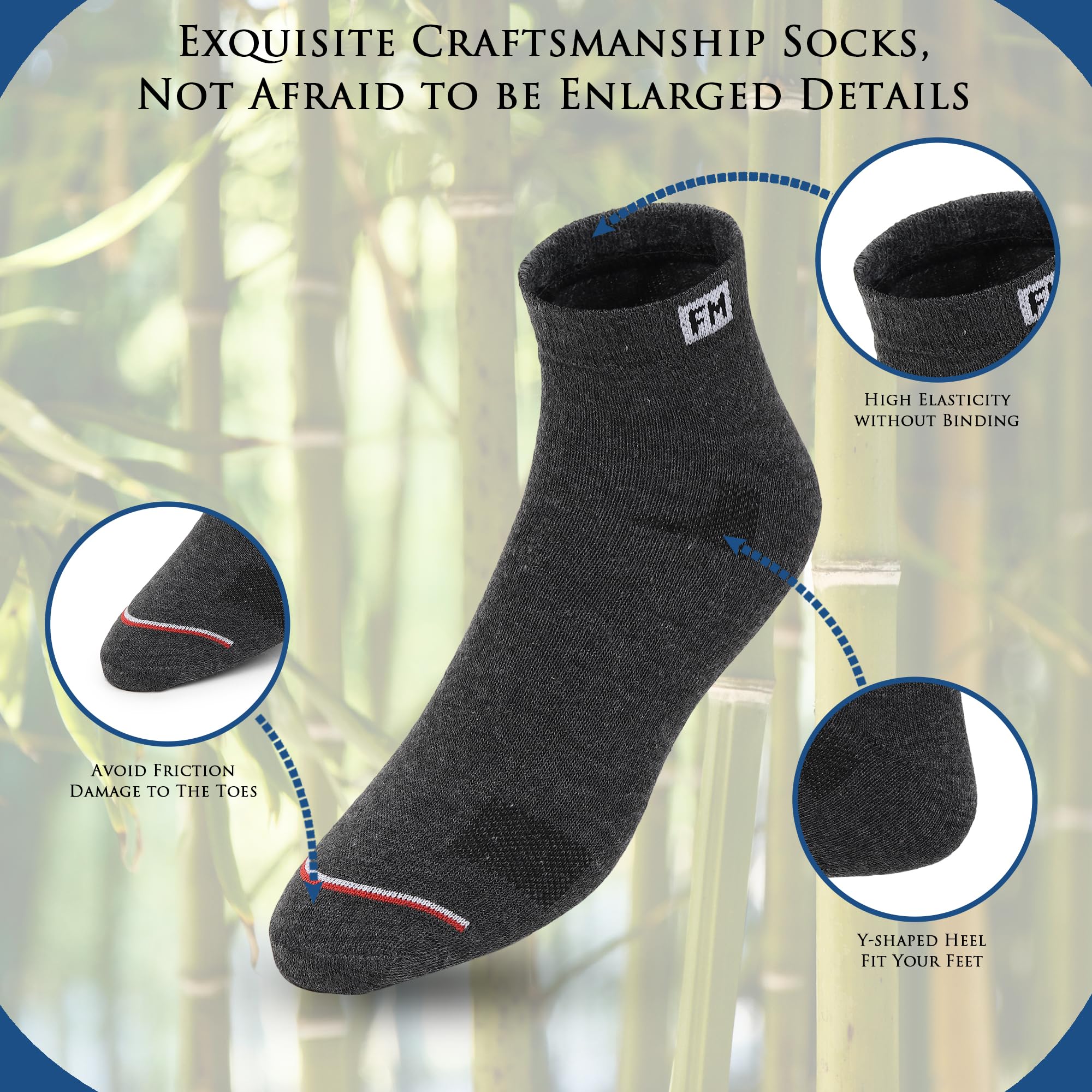 Fitness Mantra® 12 Pairs Sports Ankle Cotton Socks | Free Size| Breathable| Daily Use| Multicolor| 12 Pairs|