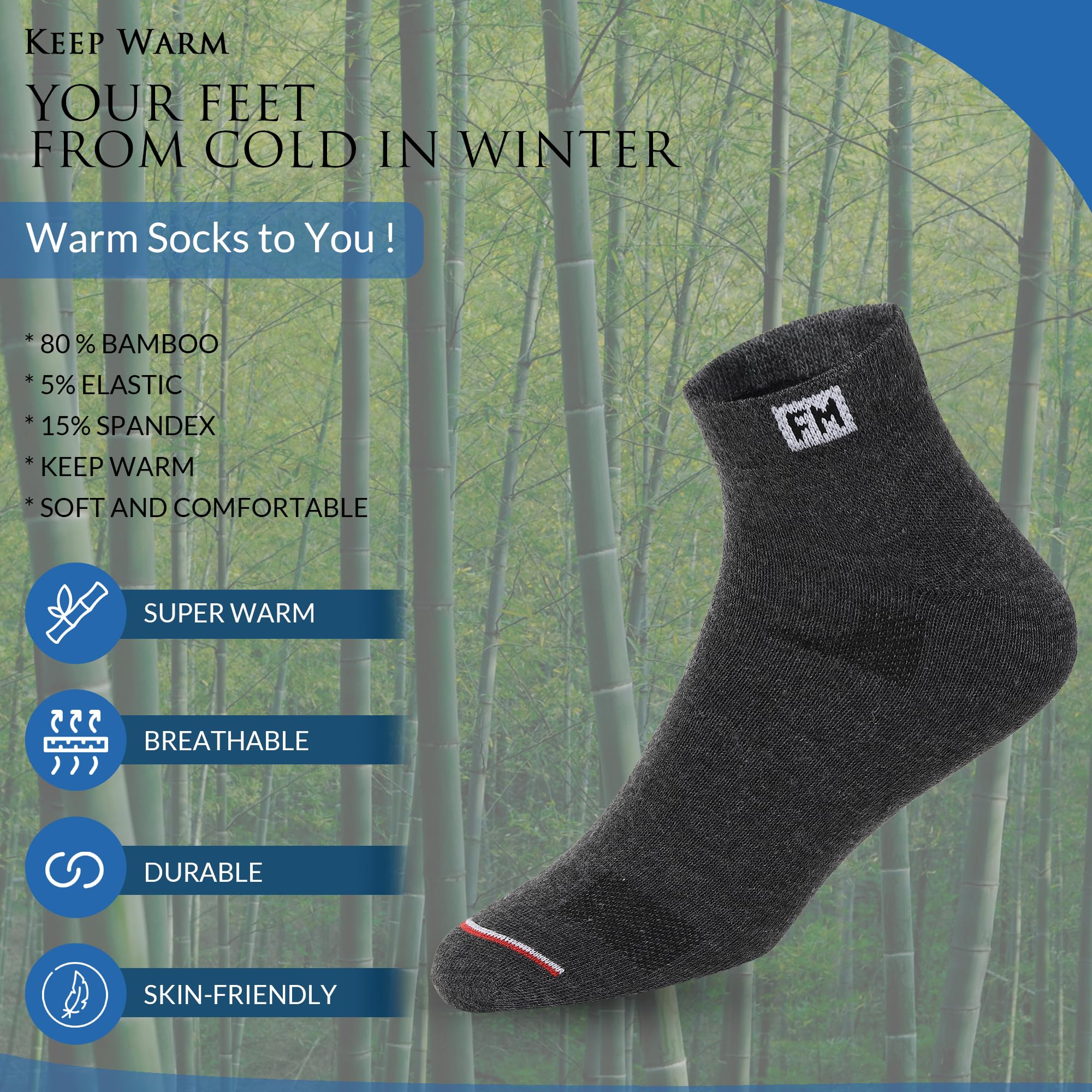 Fitness Mantra® 12 Pairs Sports Ankle Cotton Socks | Free Size| Breathable| Daily Use| Multicolor| 12 Pairs|